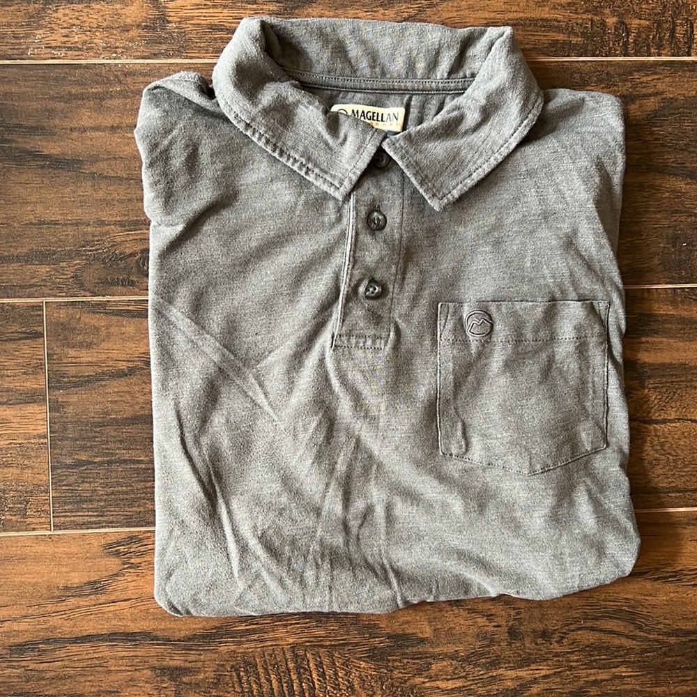 Magellan Outdoors Men’s Outdoor Campfire Slub Pocket Polo Shirt